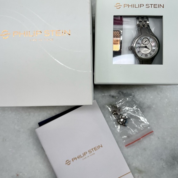 Set Philip Stein Stainless Steel women’s quartz plus Slim Sleep bracelet - Picture 3 of 13